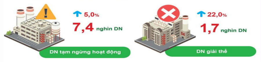 Tình hình doanh nghiệp 7 tháng năm 2021. Nguồn: Cục Thống kê TP. Hà Nội.